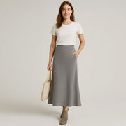 Slimming A-Line Knitted Half Cut Skirt