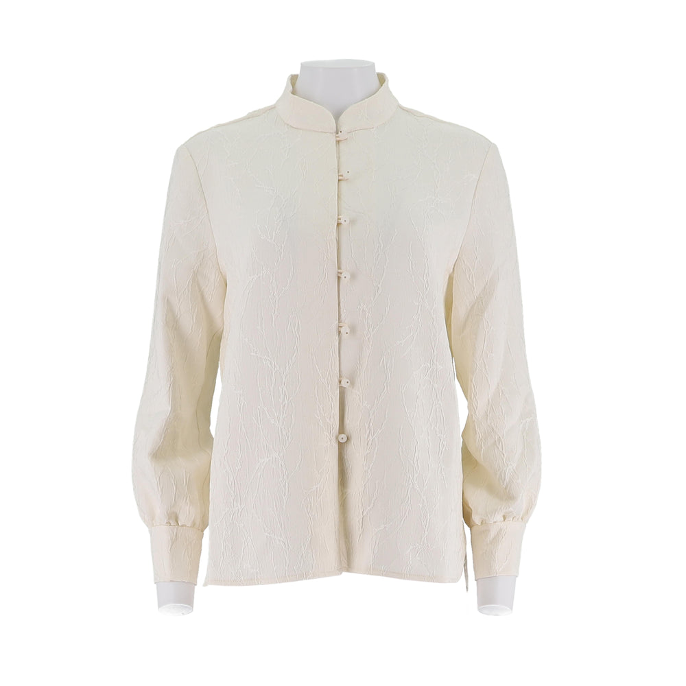 Chinese Style Standing Collar Long Sleeved Shirt