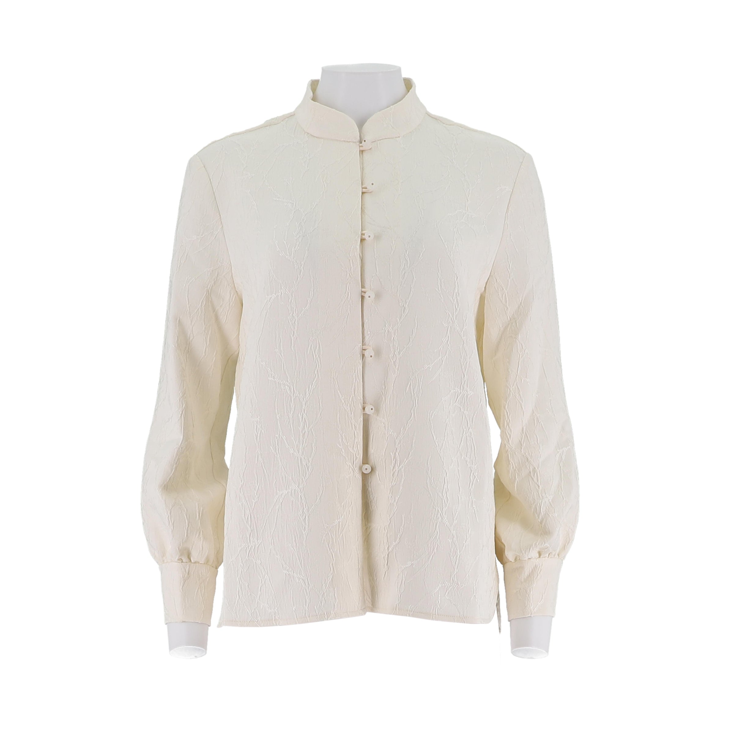 Chinese Style Standing Collar Long Sleeved Shirt