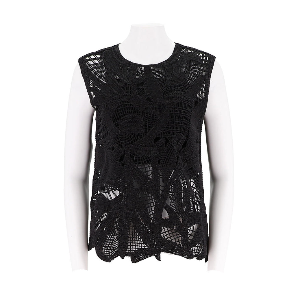 Coiling Openwork Crochet Sleeveless Top