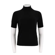 High Neck Short Sleeved Knitted Sweater