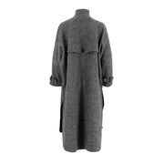 Womens Trench Style Herringbone Wool Coat