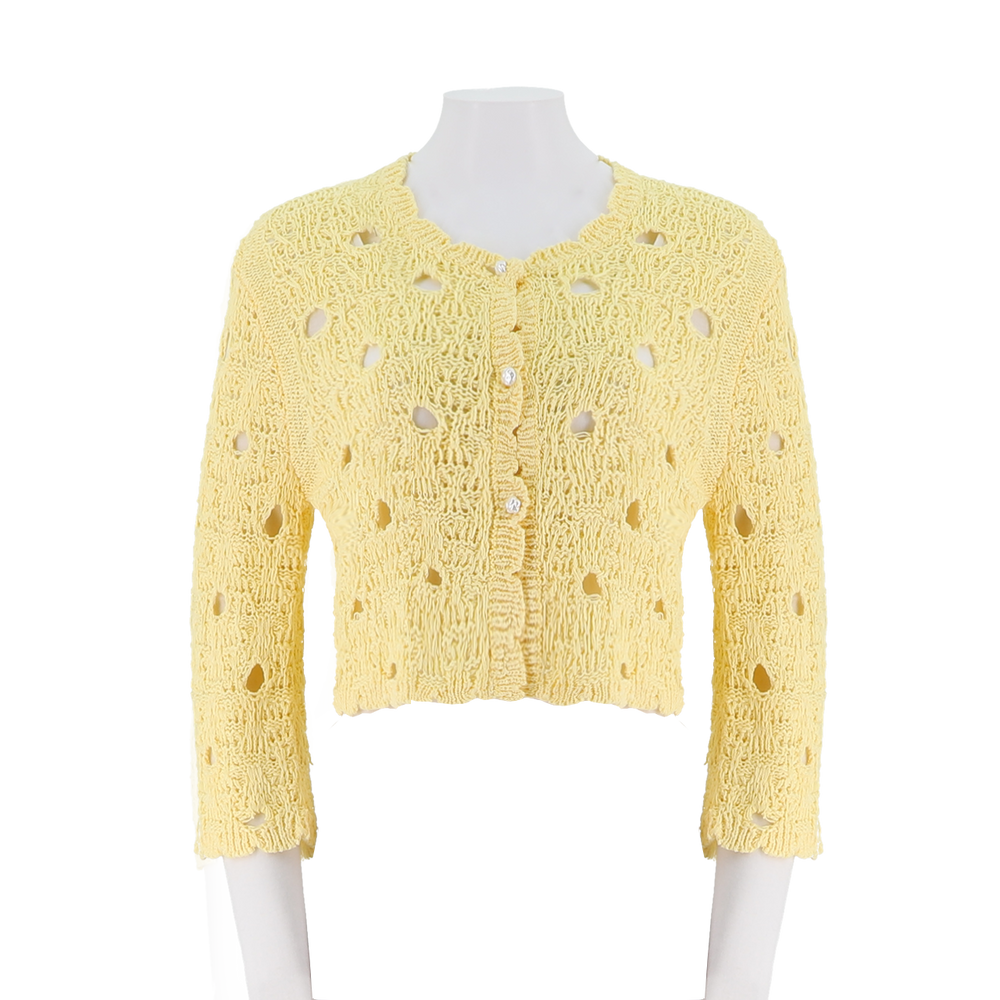 Fancy Stitch Cropped Cardigan
