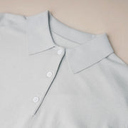 Polo Collar Long Sleeve Knit Top