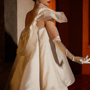 Aurora Luminous Short Satin Wedding Dress
