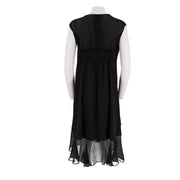 Mixed Media Knit And Silk-Lined Dress