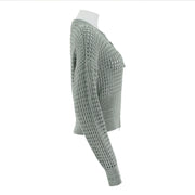 Zip-Up Knit Cardigan