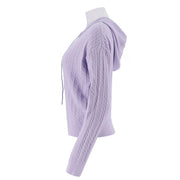 Hooded Cable Knit Zip-Up Cardigan