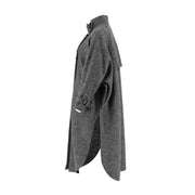 Womens Trench Style Herringbone Wool Coat
