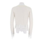 Embroidered Lace Merino Wool Cardigan