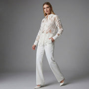 Lace Crochet Long Sleeved Shirt