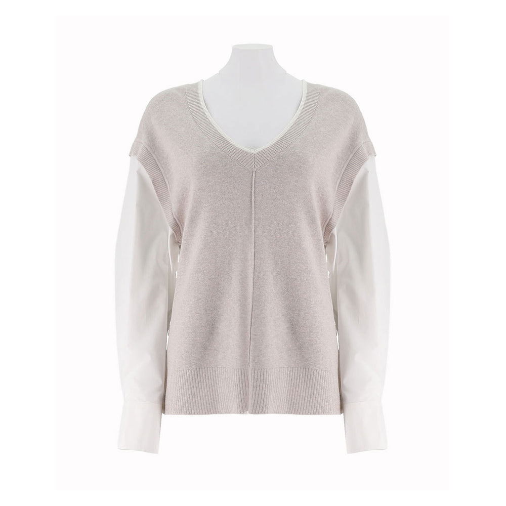 Colorblocked Relaxed Knit Pullover