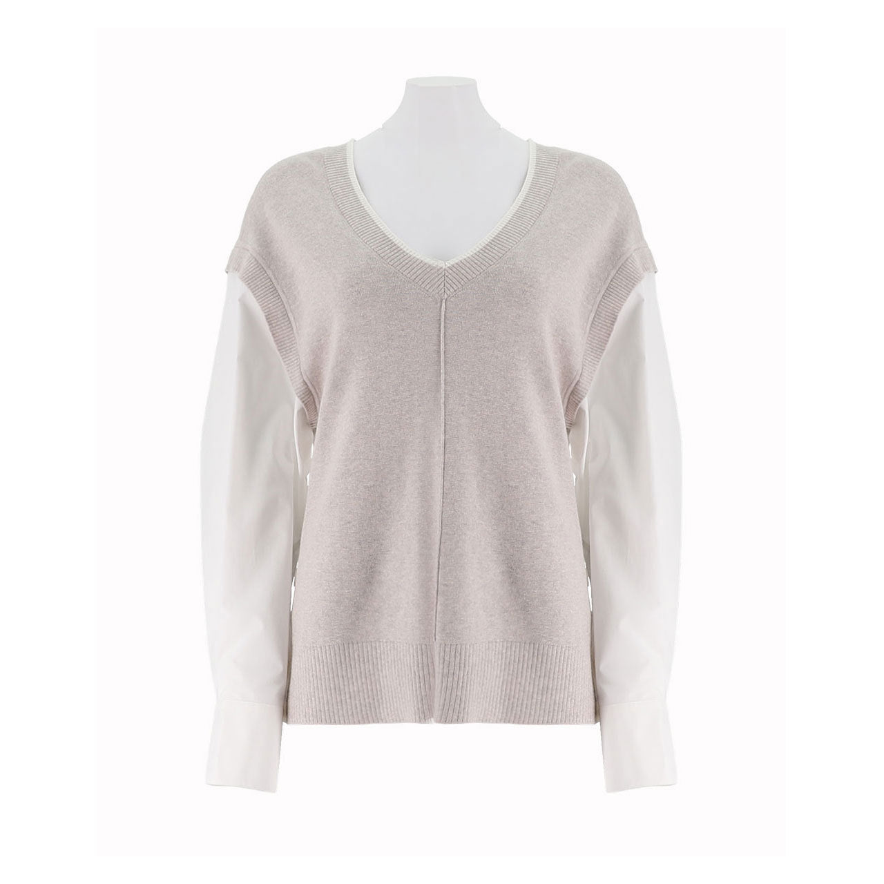 Colorblocked Relaxed Knit Pullover