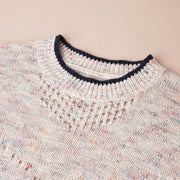 Crew Neck Short Sleeve Cropped Pullover