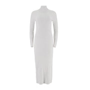 Round Neck Long Sleeved Slim And Elongated Dress