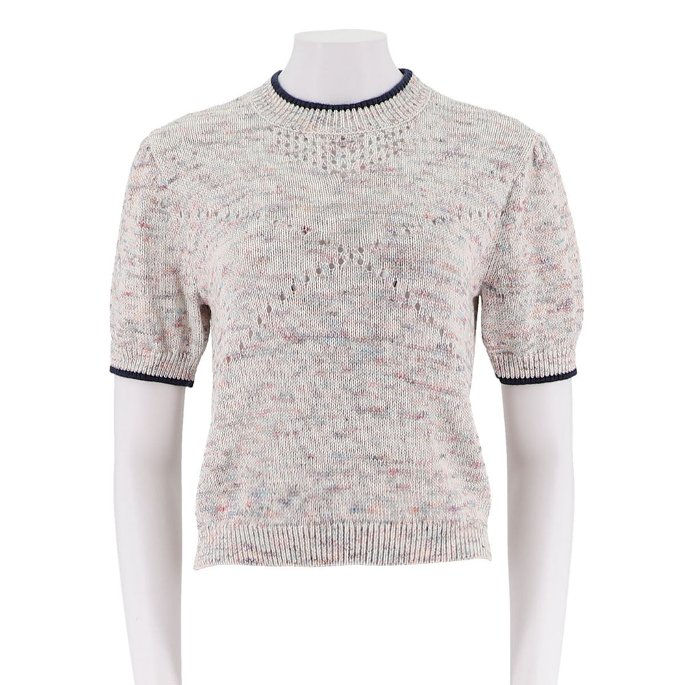 Crew Neck Short Sleeve Cropped Pullover