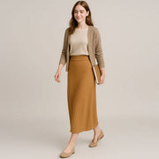 Slimming A-Line Knitted Half Cut Skirt