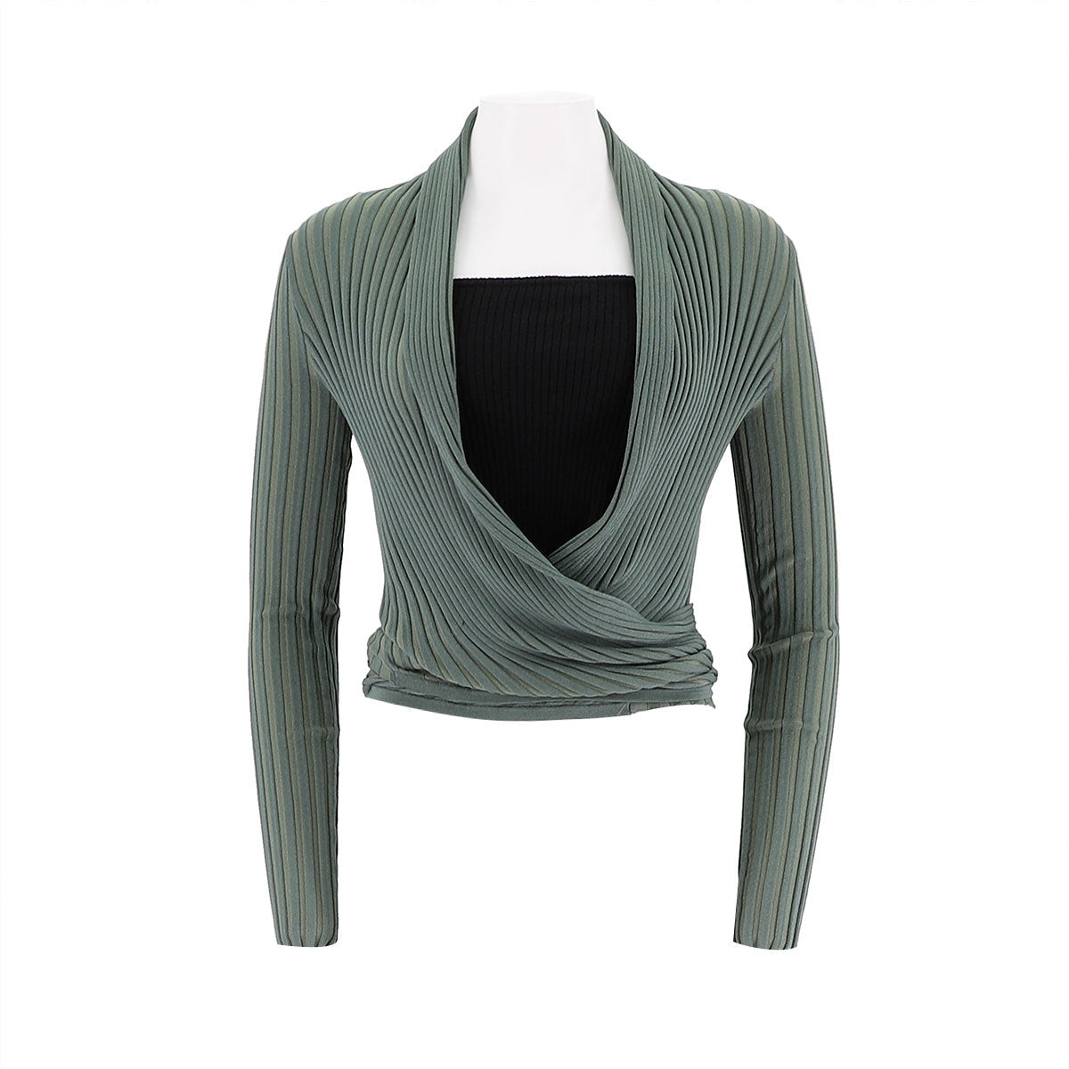 Cross Neck Slim Fit Pullover Knitted Sweater