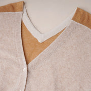 Colorblocked Button Up Merino Wool Cardigan