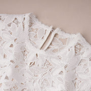Embroidered Lace Cropped Sleeveless Top