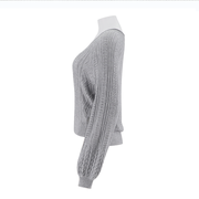 Women'S V-Neck Long Sleeved Top