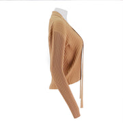 Long-Sleeve Fitted Knit Cardigan