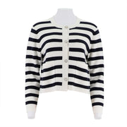Women'S Open Chest Long Sleeved Striped Shirt