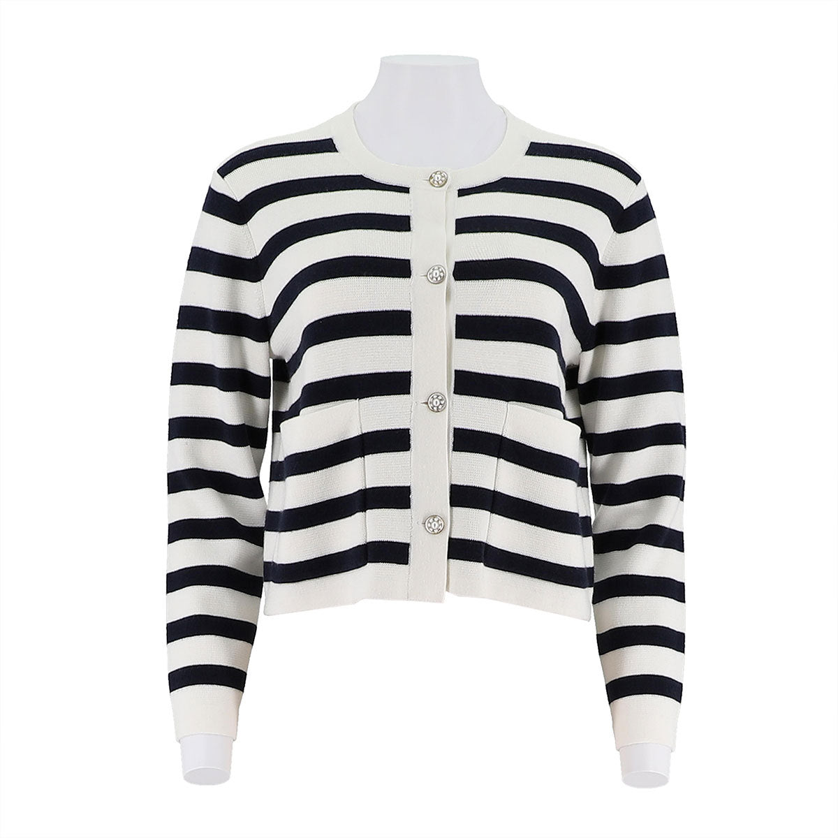 Women'S Open Chest Long Sleeved Striped Shirt