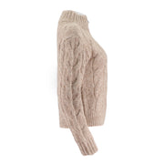 Mock-Neck Knitted Cardigan Coat