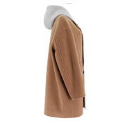 Hooded Mid Length Single Breasted Woolen Jacket