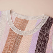 U-Neck Mixed Yarn Striped Tank