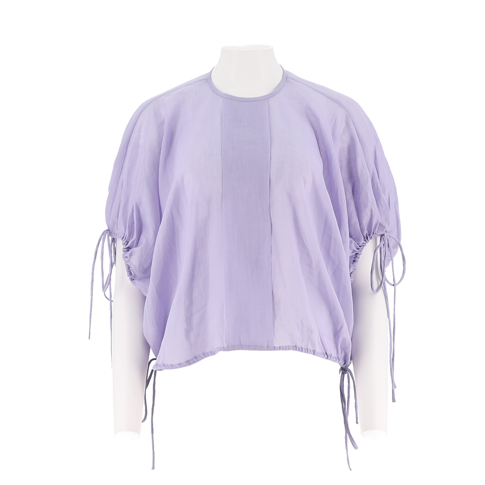 Lightweight Round-Neck Woven Top