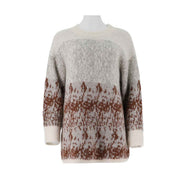 Round Neck Contrasting Loose Fit Pullover
