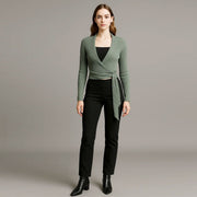 Cross Neck Slim Fit Pullover Knitted Sweater