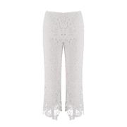 자수 레이스 크롭 팬츠