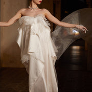 Elara Ethereal Layered Strapless Wedding Dress