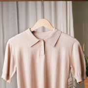 Collar Half Open Chest Short Sleeved Pullover