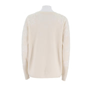 Lace Cutouts Merino Wool Sweater