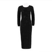 Long Sleeve Dress With Delicate Openwork Design