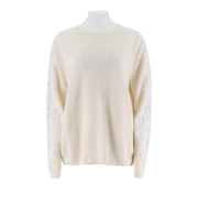 Lace Cutouts Merino Wool Sweater