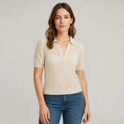 Collared Short Sleeve Sweater