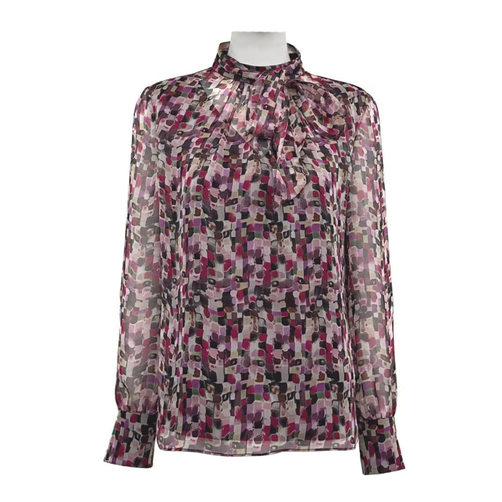 Collar Tied Printed Shirt