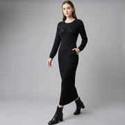 Long Sleeve Dress With Delicate Openwork Design