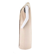 Long Woolen Lapel Vest Jacket