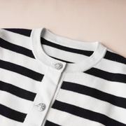 Women'S Open Chest Long Sleeved Striped Shirt