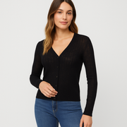 V-Neck Slim Fit Knitted Cardigan
