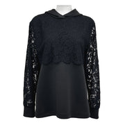 Lace Patchwork Hooded Sweatshirt