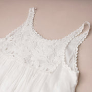 Lace Bodice Long Woven Dress