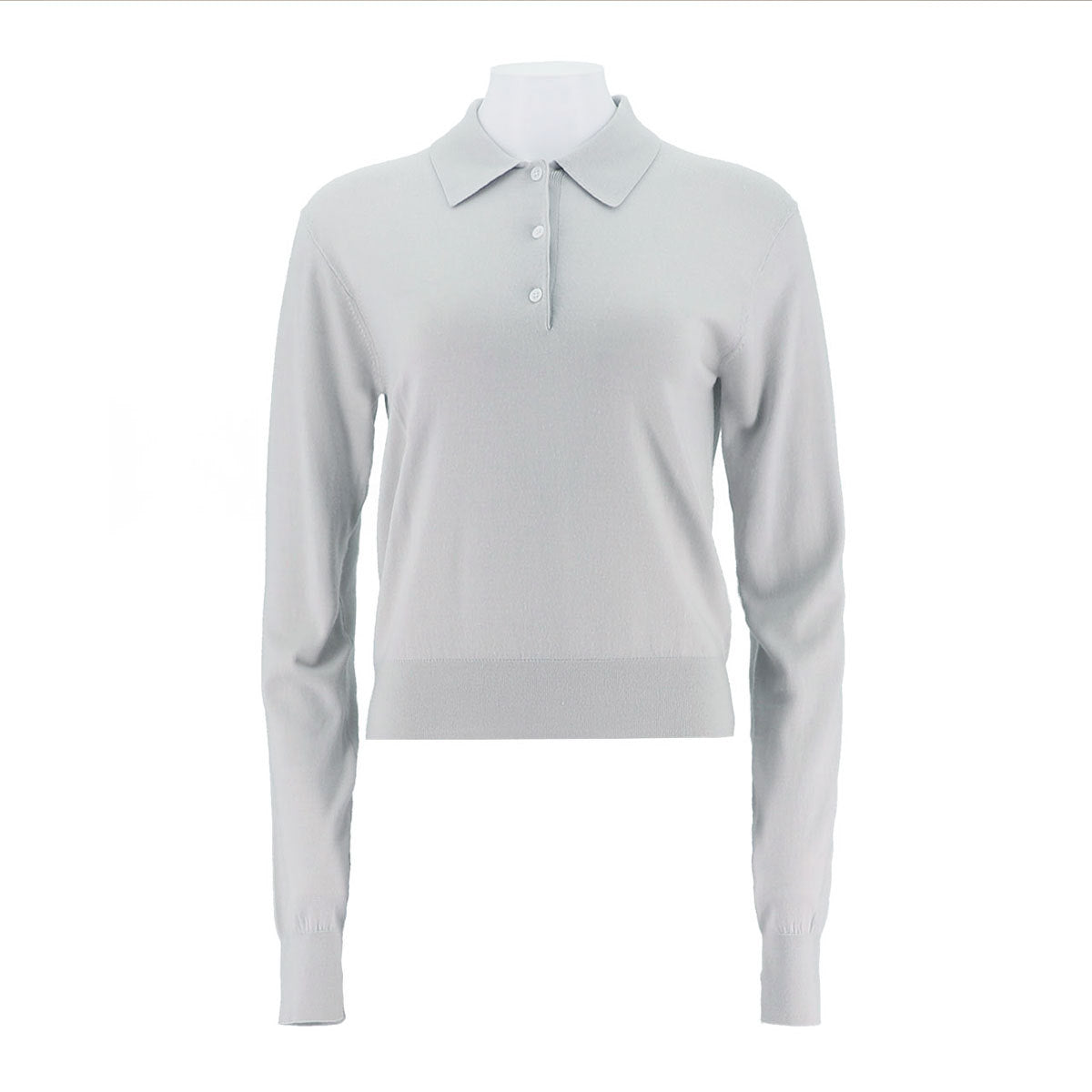 Polo Collar Long Sleeve Knit Top
