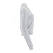 Polo Collar Long Sleeve Knit Top